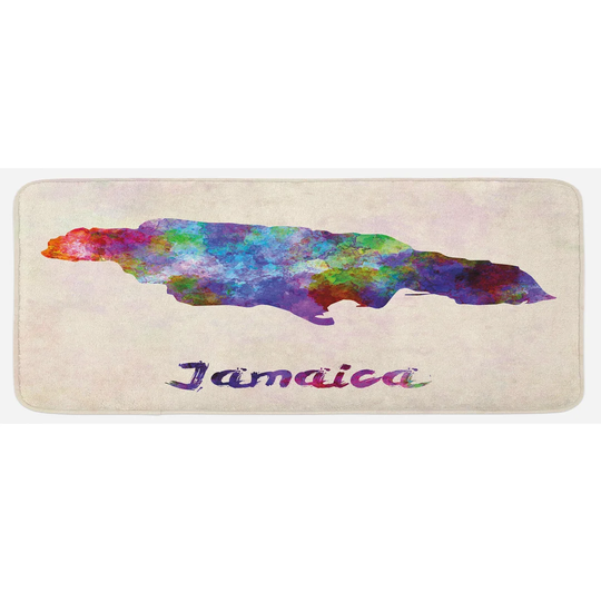 Jamaican Kitchen Mat Abstract Country Map