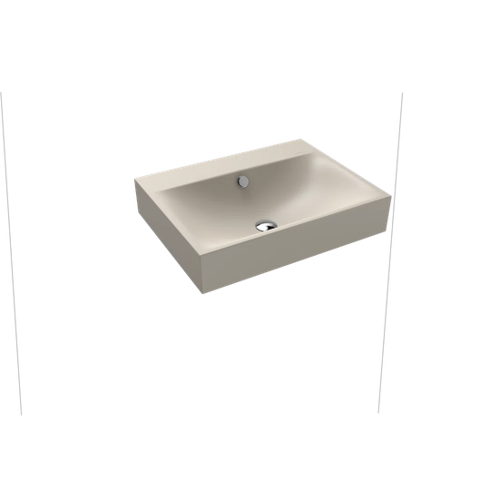 Beige Steel Enamel Rectangular Bathroom Sink with Overflow