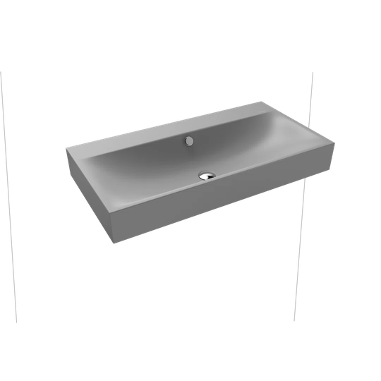 Silenio Cool Grey Steel Enamel Rectangular Wall Hung Bathroom Sink