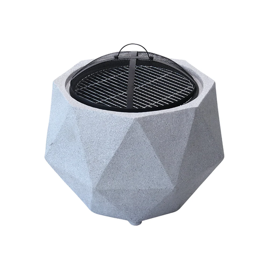 Okelley 61.5Cm H x 63.5Cm W Concrete Wood Burning Outdoor Fire Pit with Lid