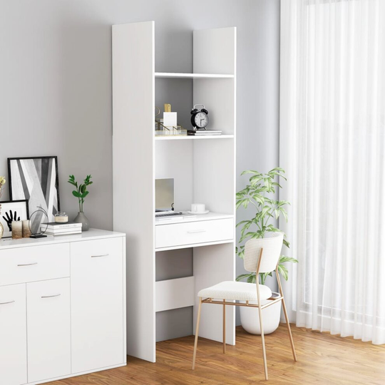 vidaXL Book Cabinet White Chipboard Bookcase Standing Shelf Storage Rack Room