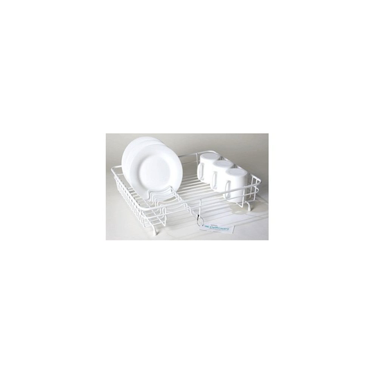 White Plastic Coated Medium Dish Drainer