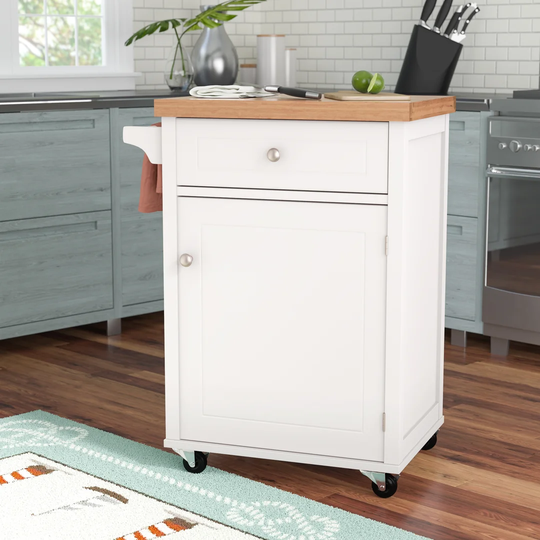 Begonia Kitchen Trolley with Bamboo Top