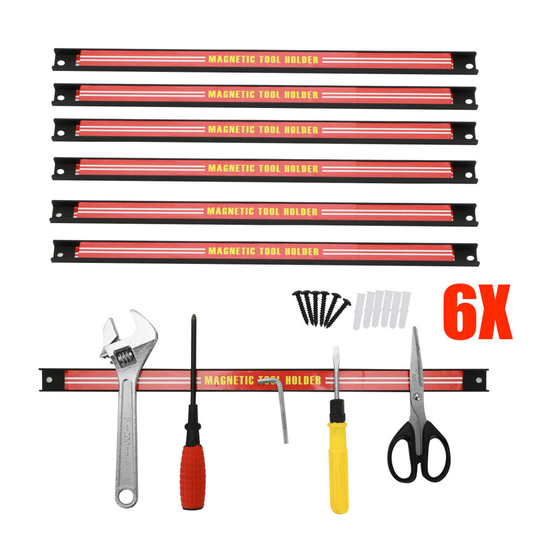 6x18" Storage Holder Rack Garage Wall Heavy Duty Magnetic Tool Bar Holder Strips