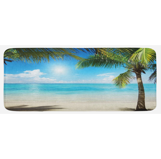 Tropical Beach Kitchen Mat Coconut Shadows