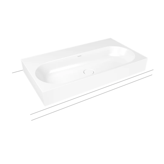 Centro White Steel Enamel Rectangular Bathroom Sink