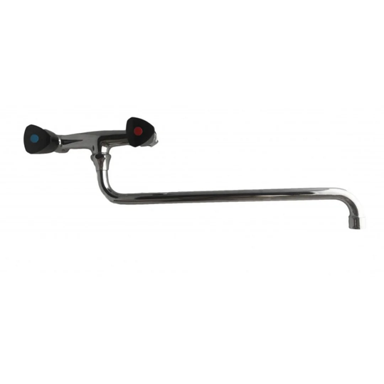 Hedon Pull Down Touch Twin Lever Monobloc Tap With Extra-Long Spout