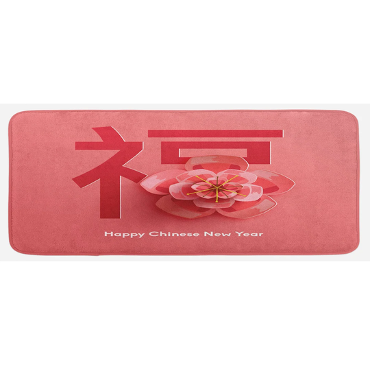 Chinese New Year Kitchen Mat Flower And Words