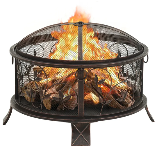 Bobbie 53Cm H x 76Cm W Stainless Steel Wood Burning Outdoor Fire Pit with Lid