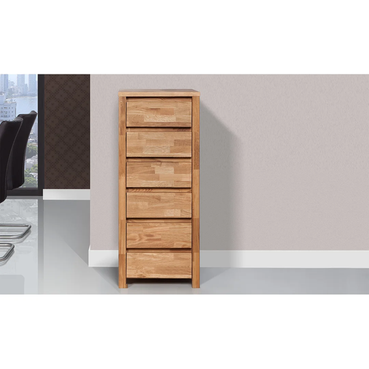 Fugate 45 Cm Wide 6 Drawer Beech Solid Wood Highboard