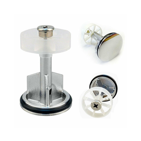 Chrome Bathroom Pop Up Basin Waste Sink Push Button Click Clack Plug