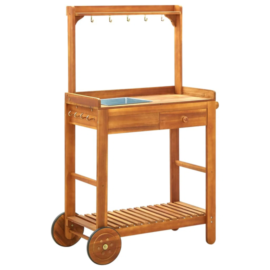 Akyrie 70Cm Solid Wood Kitchen Trolley
