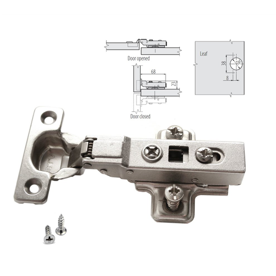 GTV SOFT CLOSE 26mm KITCHEN CABINET DOOR HINGE Half Overlay PLATE & SCREWS