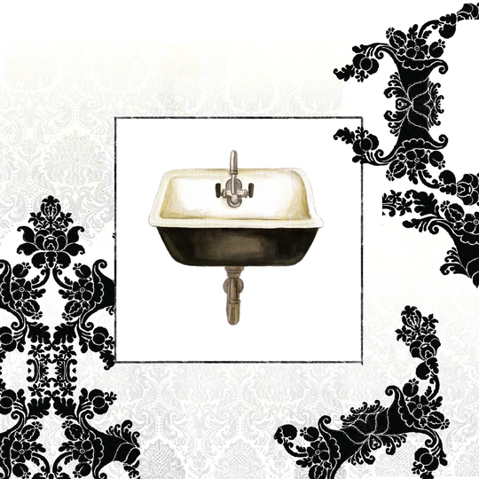 Black Sink - Wrapped Canvas Painting Print