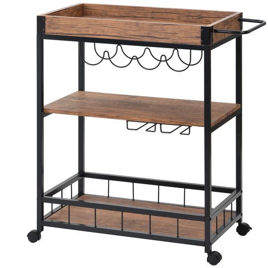 Kitchen Serving Cart With Removable Tray