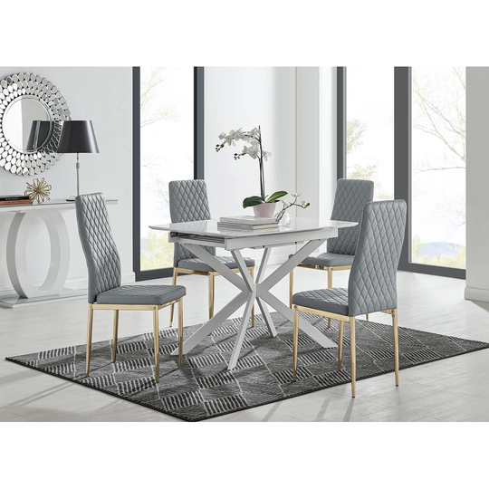 Chowchilla 100 Extending Dining Table And 4 Cappuccino Chairs