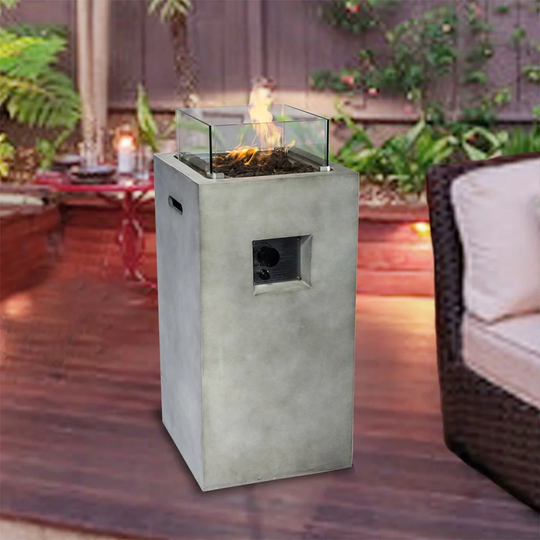 94Cm H x 42Cm W Concrete Propane Outdoor Fireplace