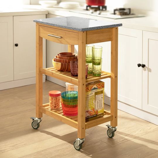 58cm Kitchen Trolley Granite with Top