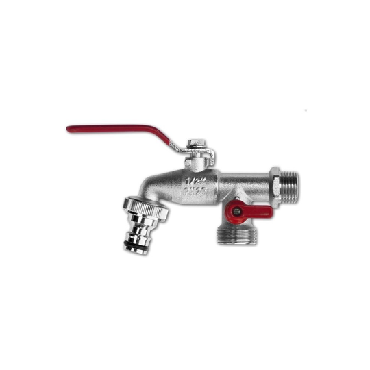 (3/4" x 1" x 1") Double Duo Outlet Garden Outdoor Tap Valve Faucet 1/2" / 3/4" Bsp Fits Hozelock