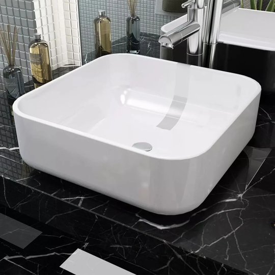 Retta Ceramic Square 380 mm Countertop Basin