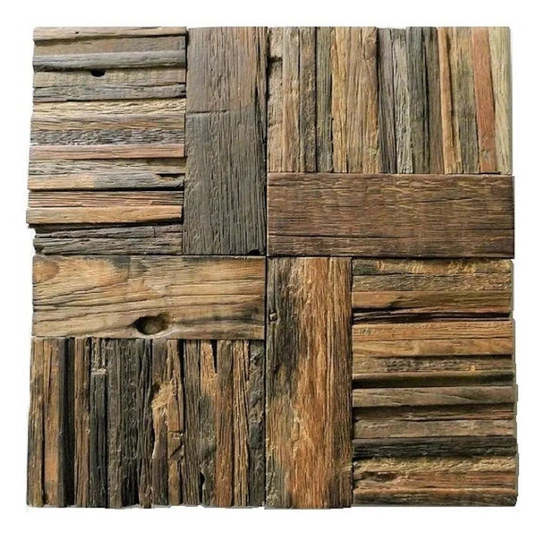 Hovi Rustic 30 x 30 cm Wood Mosaic Tile in Brown