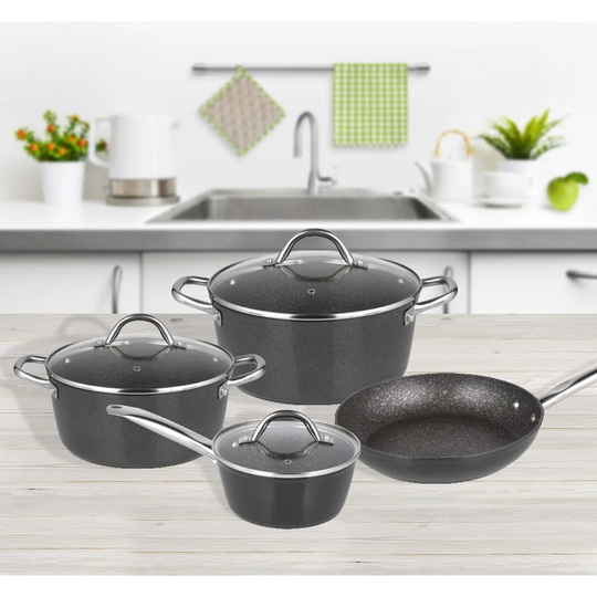 7 Pcs. Saucepan Set Pan Set Pots Stainless Steel Handles