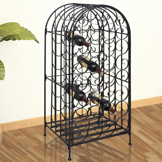 Dramford 35 Bottle Floor Wine Bottle Rack in Black
