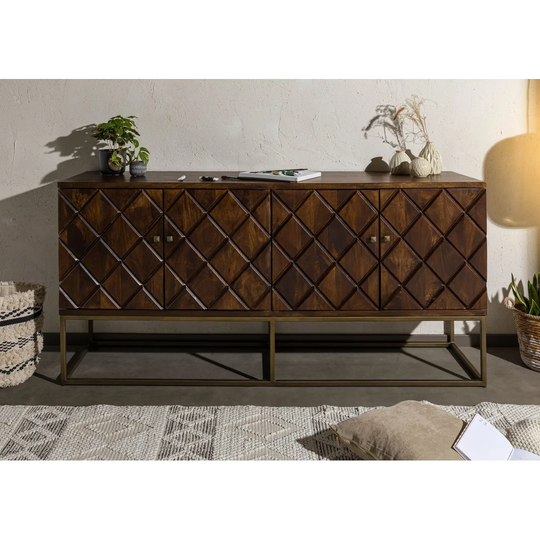 183 Cm Wide Mango Solid Wood Sideboard