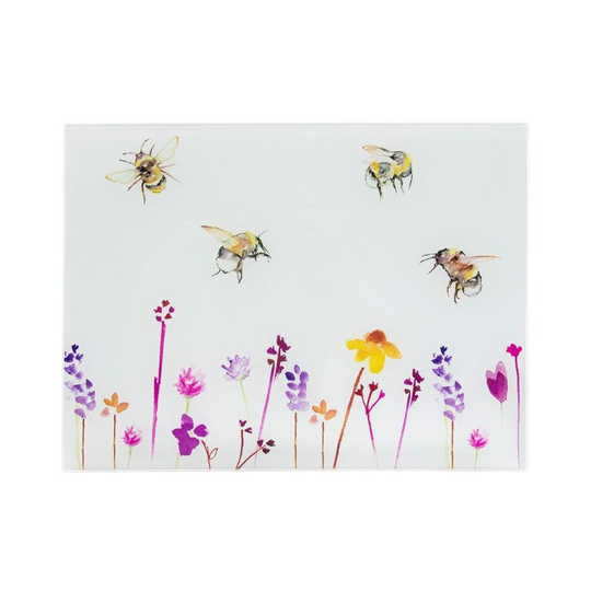 Busy Bees - Glass Cutting Chopping Board Worktop Saver