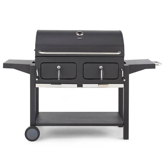Tower T978510 Ignite Duo XL BBQ Grill with Adjustable Charcoal Grill and Temperature Gauge, Black
