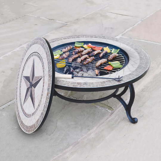 Beacon 3 In 1 Fire Pit, Bbq, & Star Tiled Coffee Table