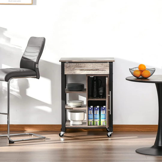 Norene 60 Cm Stainless Steel Kitchen Trolley with Locking Wheels