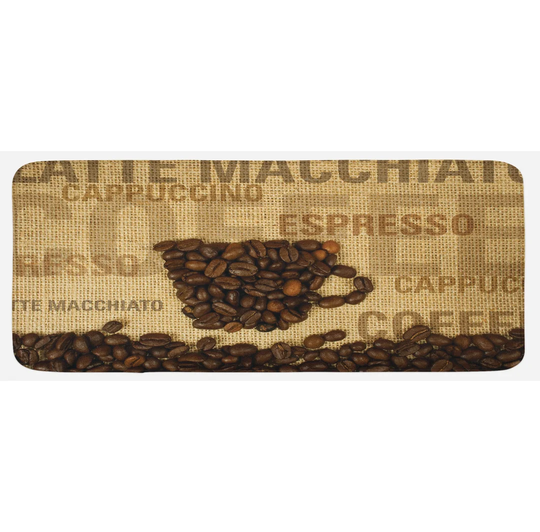 Coffee Kitchen Mat Coffee Beans Shaped Mug