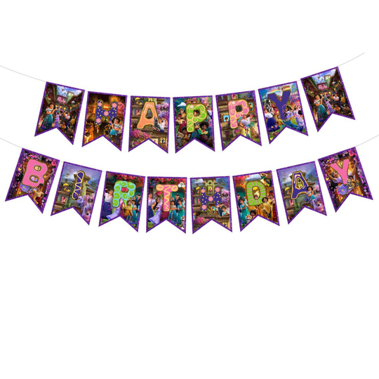 (15 Banners) Encanto Birthday Party Supplies Backdrop Banner Balloons Topper Cupcake Toppers