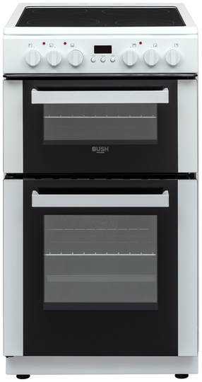 Bush DHBEDC50W 50cm Double Oven Electric Cooker - White