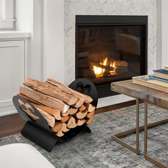 Fireplace Log Holder 19"X13"X12" Log Baskets For Wood Steel Coal Buckets For Fireplace Indoor Log Storage Outdoor Log Holder For Wood Burner Kin
