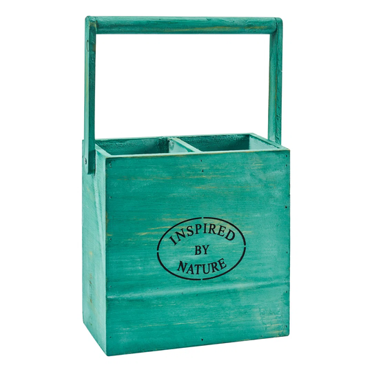 Kare 2 Bottle Solid Wood Tabletop Wine Bottle Rack in Green