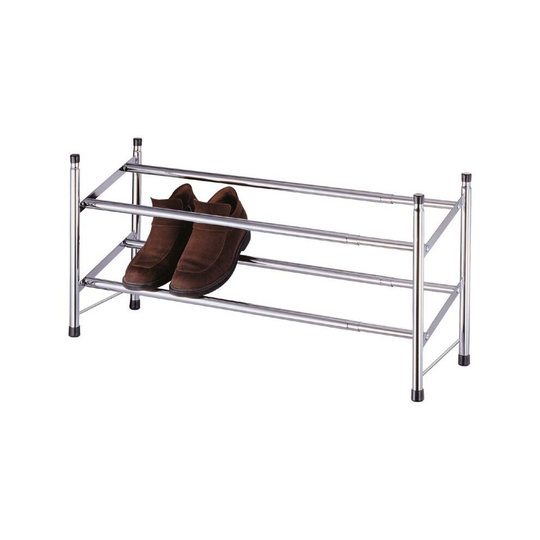 (2 Tier Extendable ) Hampton & Stewart CHROME EXTENDING SHOE RACK
