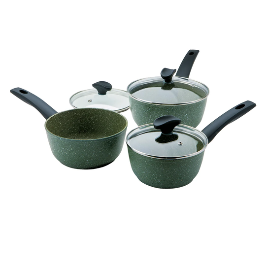 Prestige Eco 4 piece Aluminium Plant based NonStick Induction Saucepan Set