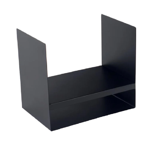 HAZO Log Rack In Black Steel With Backrest 45X30x40 Cm