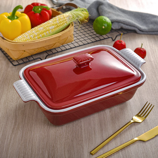 Blossom 2.6L Stoneware Rectangular Casserole Dish With Lid