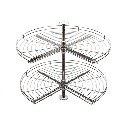 (Ø750, Chrome) Three quarter carousel - kitchen storage system