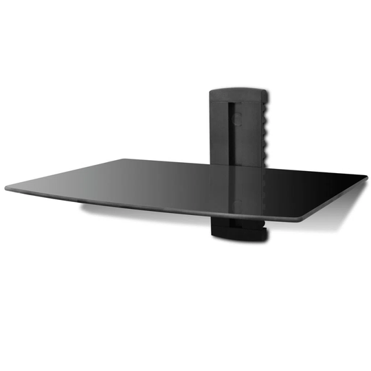 1-Tier Glass Multimedia Wall Mounted Storage Rack