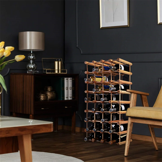 Vela 40 Bottle Floor Wine Bottle Rack in Light Brown