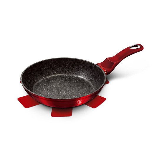 (Red, 20cm + 24cm + 28cm) Berlinger Haus Frying Pan Aluminium Non Stick