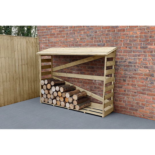 Large Slatted Log Store