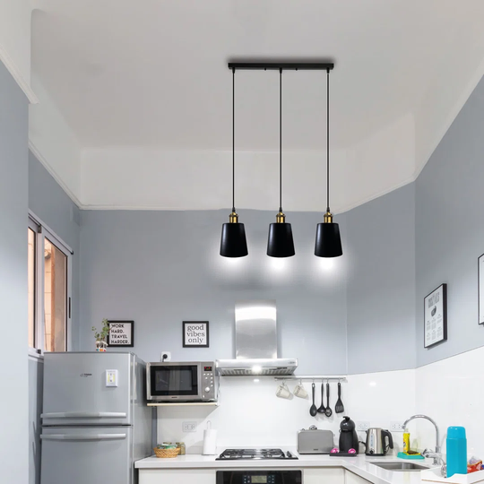 Dostie 3-Light Kitchen Island Bell Pendant Crystal
