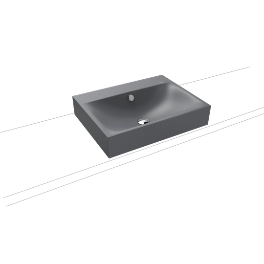 Grey Steel Enamel Rectangular Bathroom Sink with Overflow