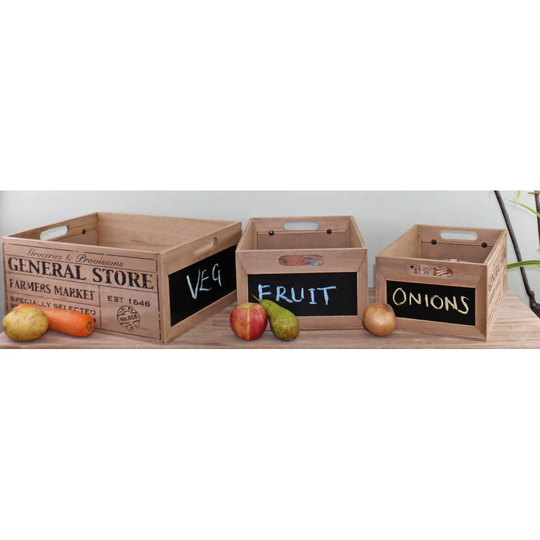 Solid Wood 3 Piece Organiser Box Set