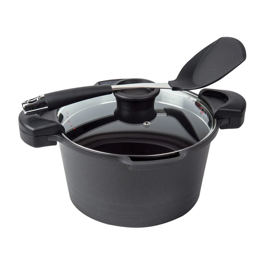 Built-In Secure Glass Locking 4.7L Stock Pot with Lid